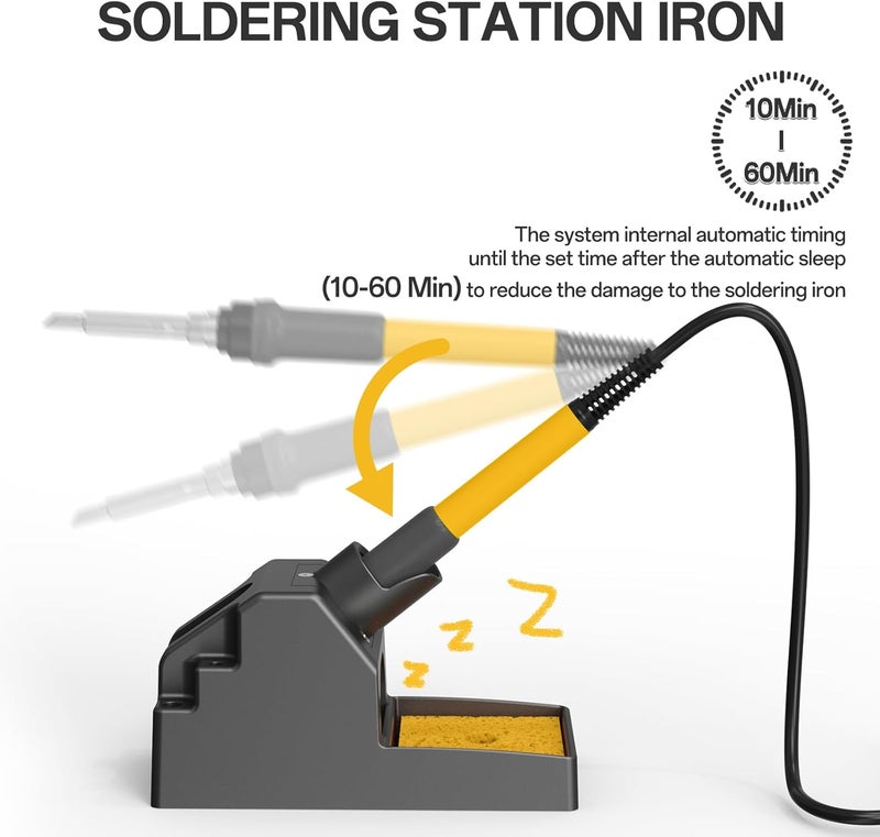 BAKON BK882 Soldering Station 2-IN-1 Hot Air Rework Station with Large LCD Display,650W Hign Power Solder Stations, °F /°C Cool/Hot Air Conversion, Digital Temperature Calibration, Auto Sleep - Image 3
